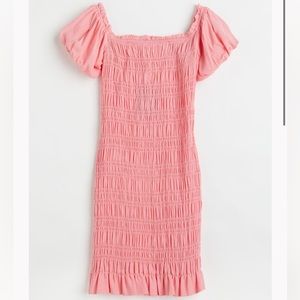 H&M Smocked bodycon dress, pink